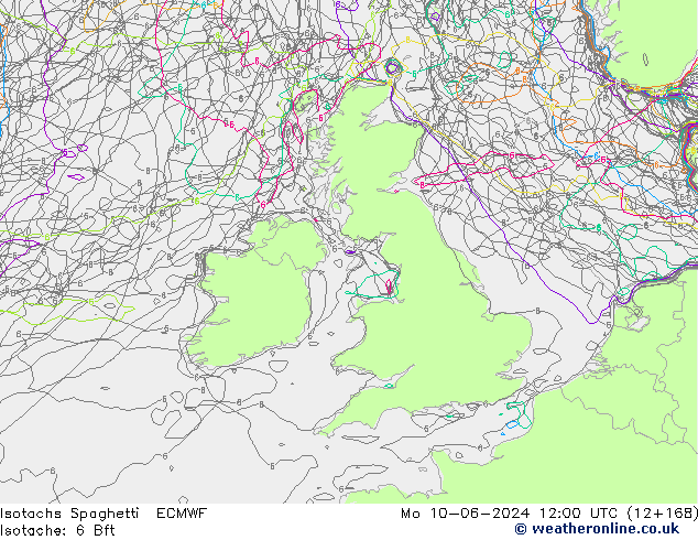 Isotaca Spaghetti ECMWF lun 10.06.2024 12 UTC