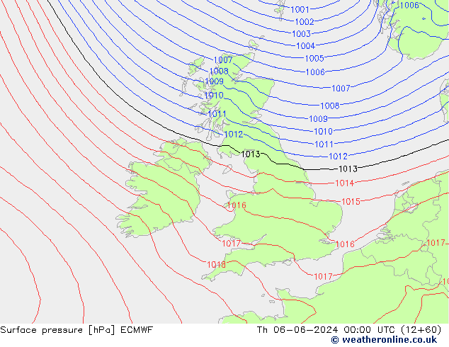 Yer basıncı ECMWF Per 06.06.2024 00 UTC