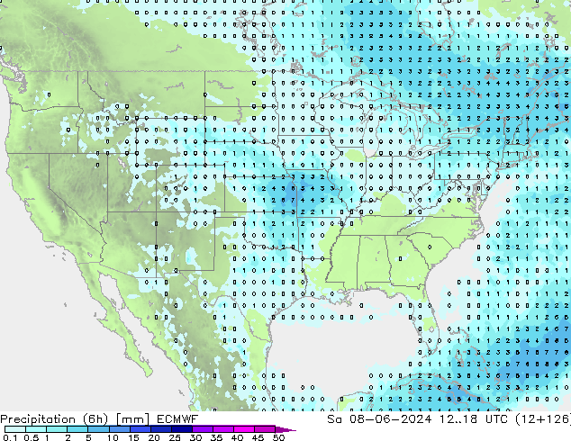 opad (6h) ECMWF so. 08.06.2024 18 UTC