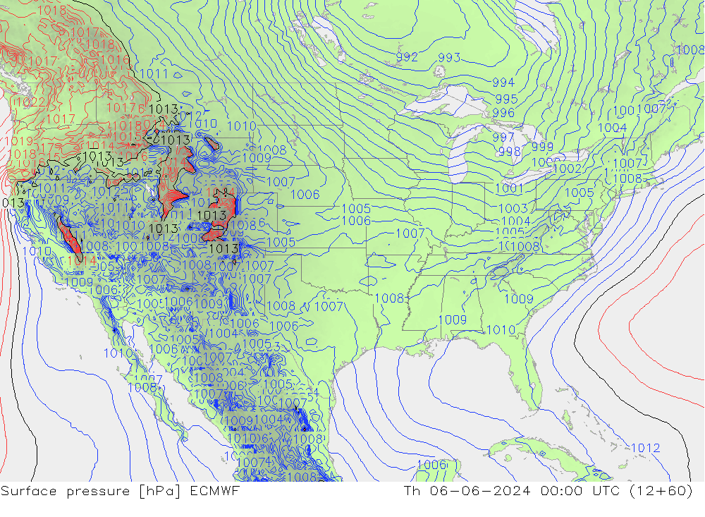 ciśnienie ECMWF czw. 06.06.2024 00 UTC