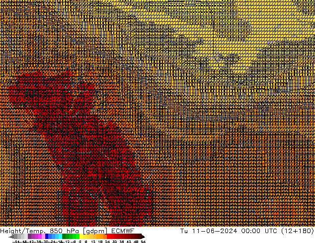 Height/Temp. 850 hPa ECMWF Tu 11.06.2024 00 UTC