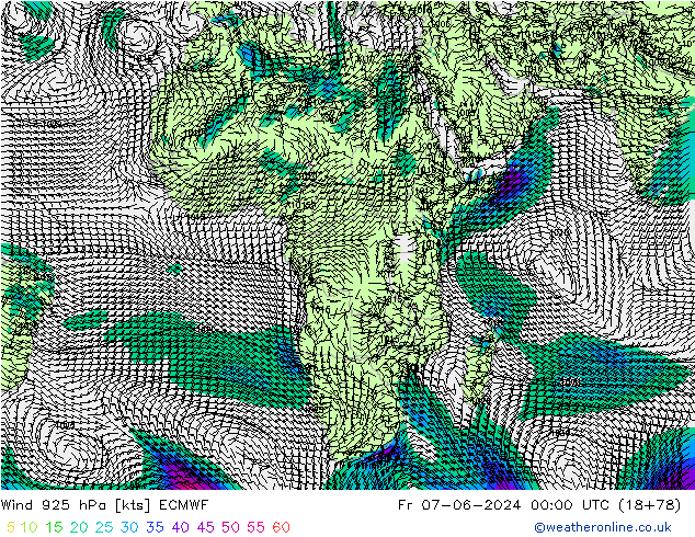 Wind 925 hPa ECMWF Fr 07.06.2024 00 UTC