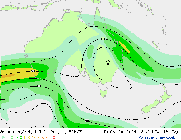 Prąd strumieniowy ECMWF czw. 06.06.2024 18 UTC