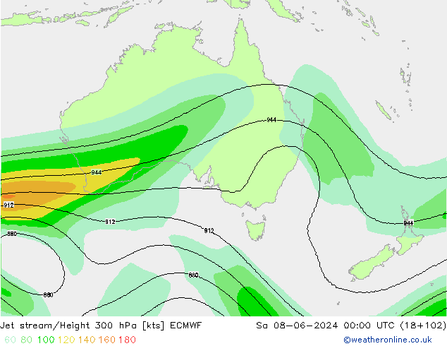 Corrente a getto ECMWF sab 08.06.2024 00 UTC