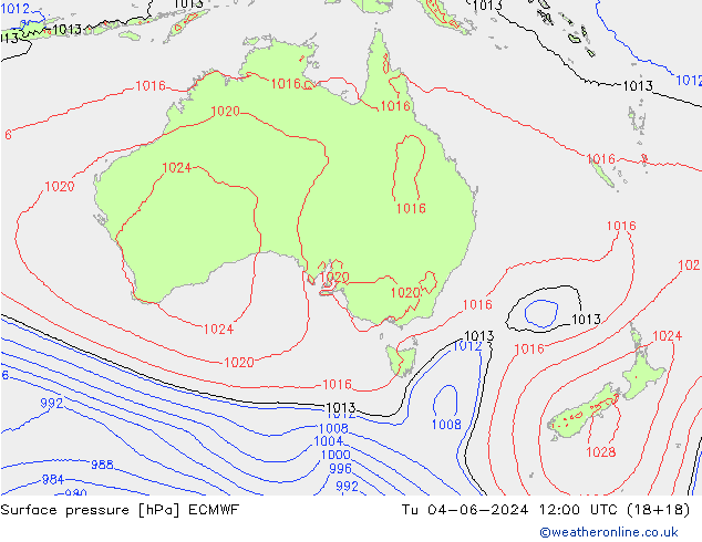 Pressione al suolo ECMWF mar 04.06.2024 12 UTC