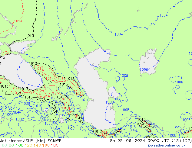 Courant-jet ECMWF sam 08.06.2024 00 UTC