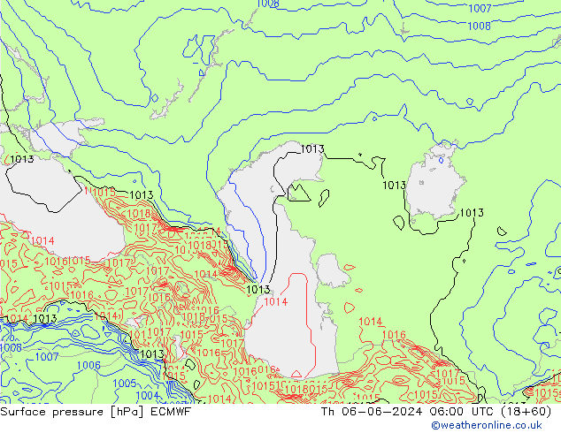 ciśnienie ECMWF czw. 06.06.2024 06 UTC