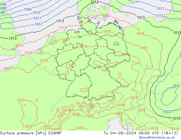 pression de l'air ECMWF mar 04.06.2024 06 UTC