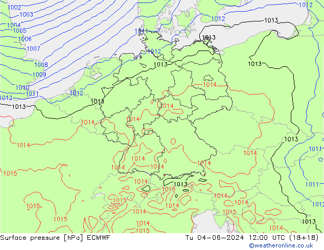 pression de l'air ECMWF mar 04.06.2024 12 UTC