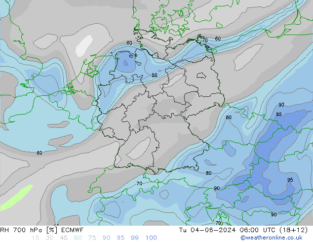 700 hPa Nispi Nem ECMWF Sa 04.06.2024 06 UTC