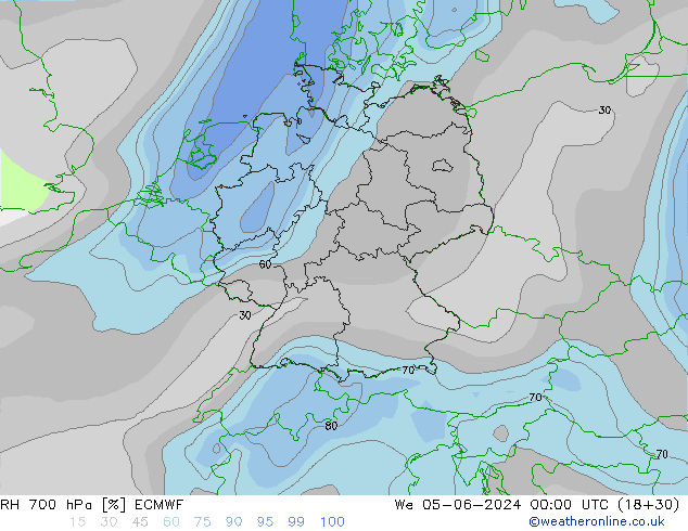 RH 700 hPa ECMWF We 05.06.2024 00 UTC