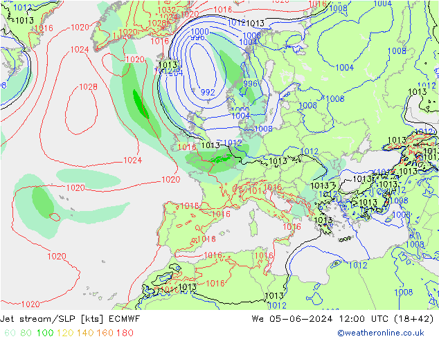 Courant-jet ECMWF mer 05.06.2024 12 UTC