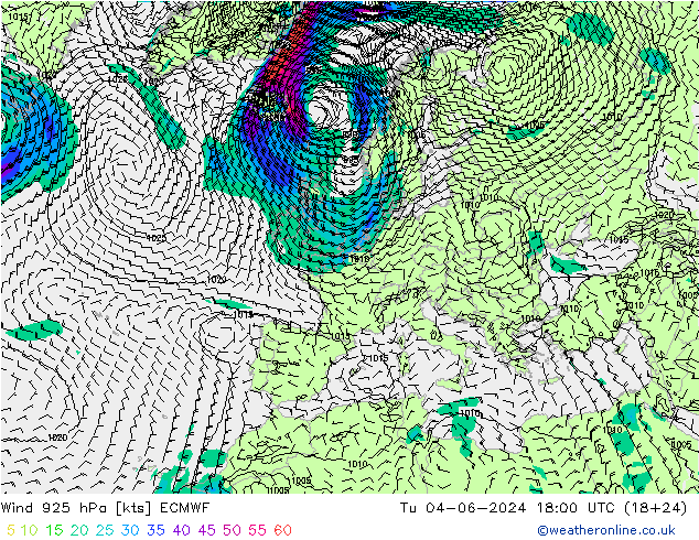 Wind 925 hPa ECMWF Di 04.06.2024 18 UTC