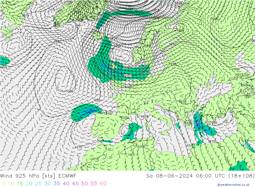 wiatr 925 hPa ECMWF so. 08.06.2024 06 UTC