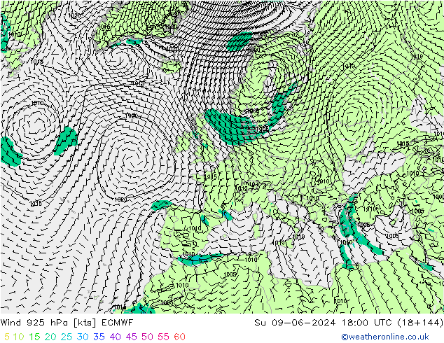 Wind 925 hPa ECMWF Ne 09.06.2024 18 UTC