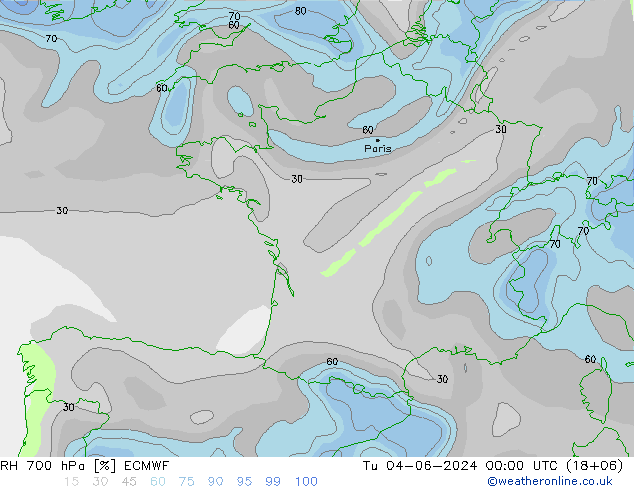 RH 700 hPa ECMWF mar 04.06.2024 00 UTC