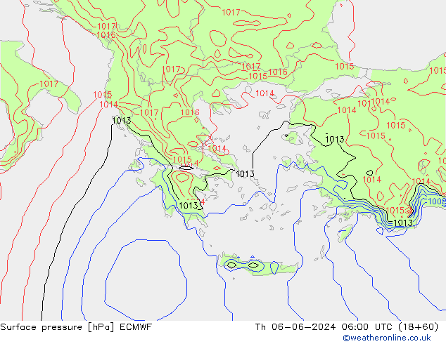 Yer basıncı ECMWF Per 06.06.2024 06 UTC