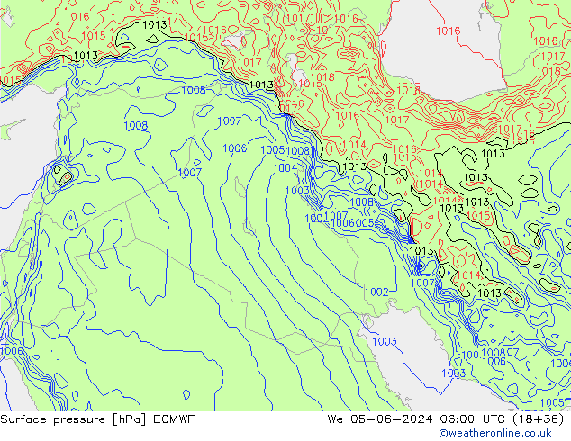 Atmosférický tlak ECMWF St 05.06.2024 06 UTC