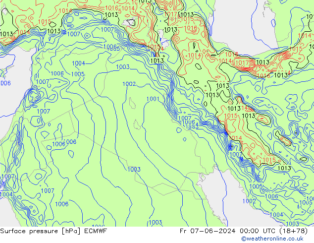 pression de l'air ECMWF ven 07.06.2024 00 UTC