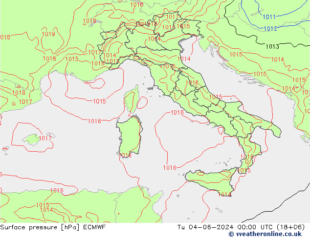 Bodendruck ECMWF Di 04.06.2024 00 UTC