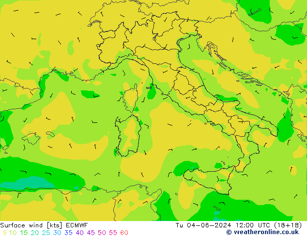 Vento 10 m ECMWF Ter 04.06.2024 12 UTC