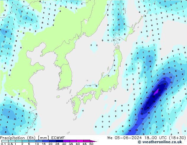 opad (6h) ECMWF śro. 05.06.2024 00 UTC