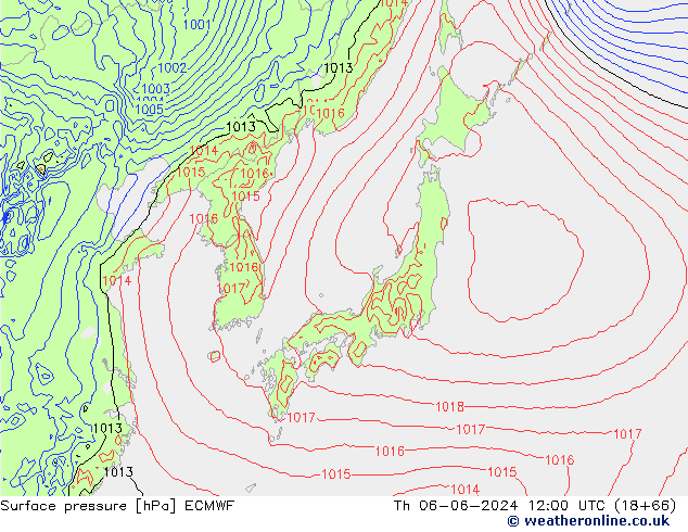 Yer basıncı ECMWF Per 06.06.2024 12 UTC