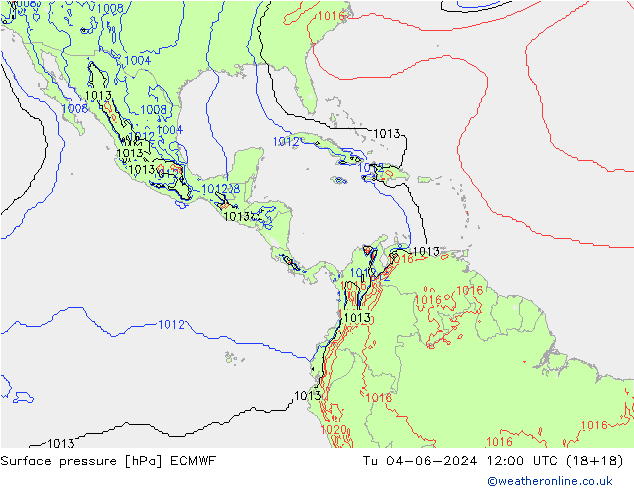 приземное давление ECMWF вт 04.06.2024 12 UTC