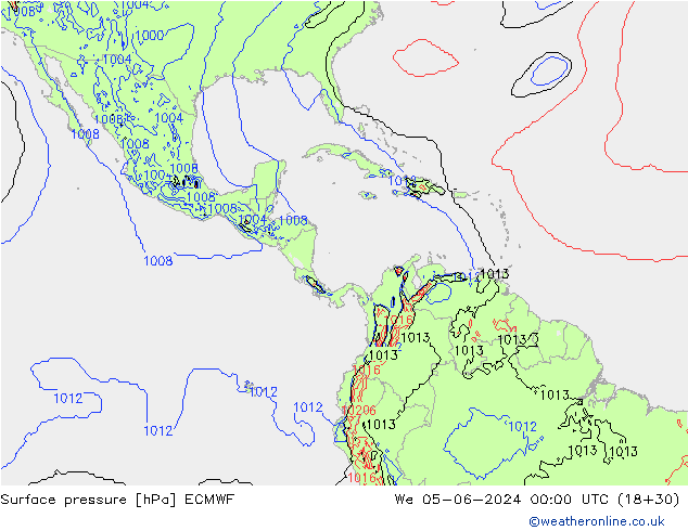 pression de l'air ECMWF mer 05.06.2024 00 UTC