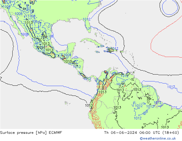 Bodendruck ECMWF Do 06.06.2024 06 UTC