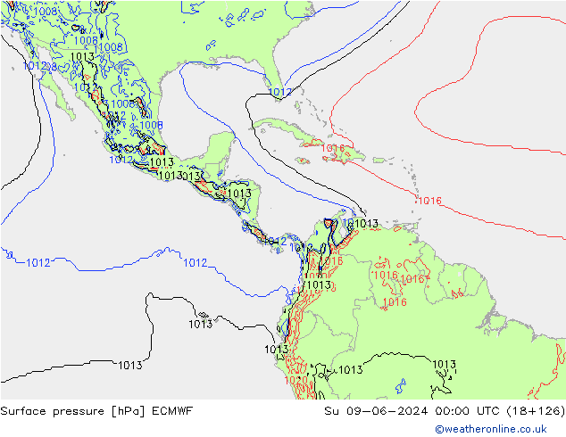 Yer basıncı ECMWF Paz 09.06.2024 00 UTC