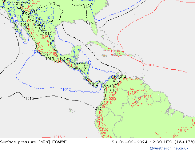 ciśnienie ECMWF nie. 09.06.2024 12 UTC