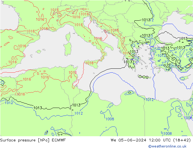 pressão do solo ECMWF Qua 05.06.2024 12 UTC