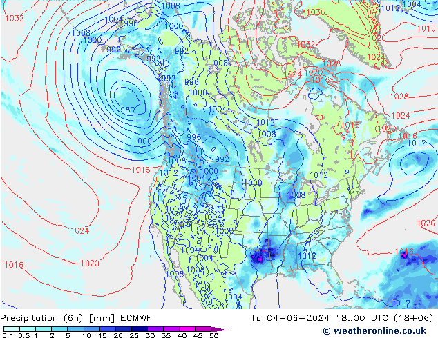 opad (6h) ECMWF wto. 04.06.2024 00 UTC