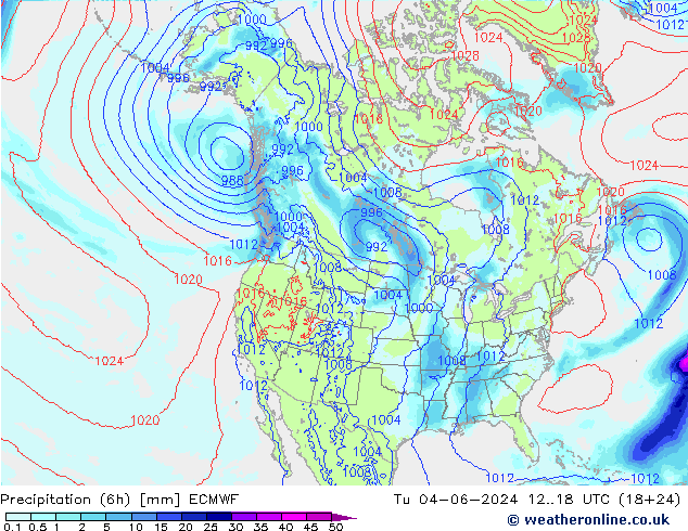 Nied. akkumuliert (6Std) ECMWF Di 04.06.2024 18 UTC