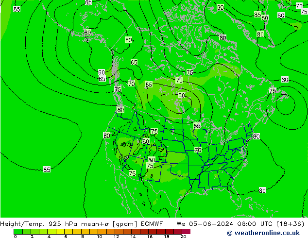 Yükseklik/Sıc. 925 hPa ECMWF Çar 05.06.2024 06 UTC