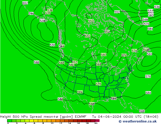 Height 500 hPa Spread ECMWF Tu 04.06.2024 00 UTC