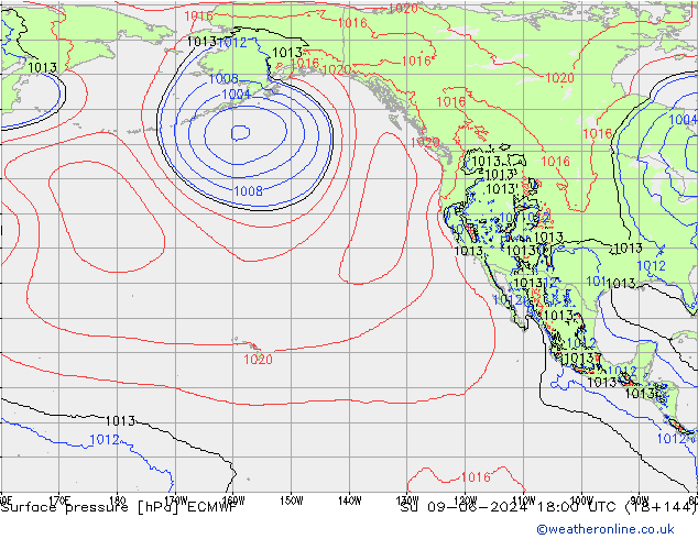 Surface pressure ECMWF Su 09.06.2024 18 UTC