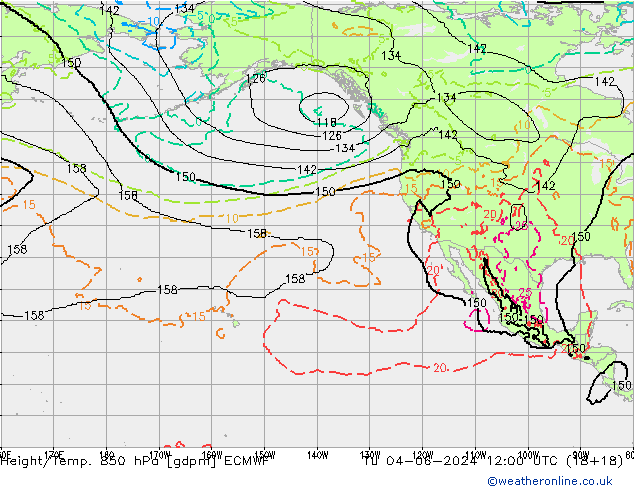 Géop./Temp. 850 hPa ECMWF mar 04.06.2024 12 UTC