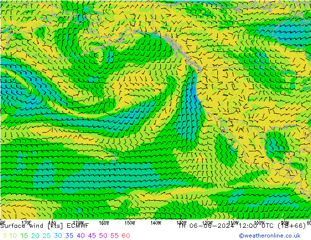 Surface wind ECMWF Th 06.06.2024 12 UTC