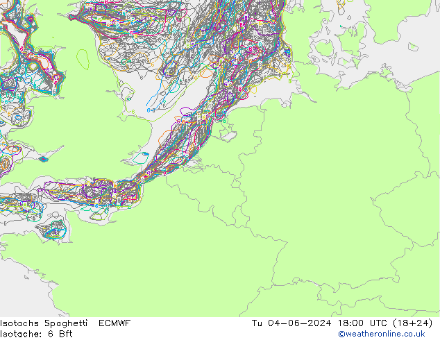 Isotachs Spaghetti ECMWF Tu 04.06.2024 18 UTC