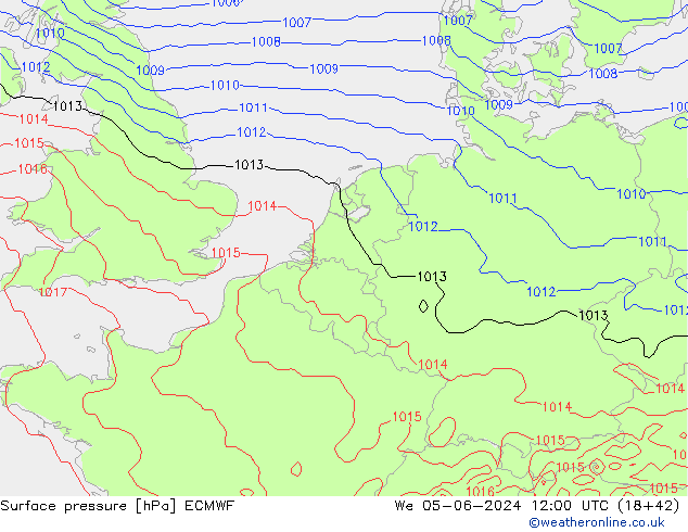 pression de l'air ECMWF mer 05.06.2024 12 UTC