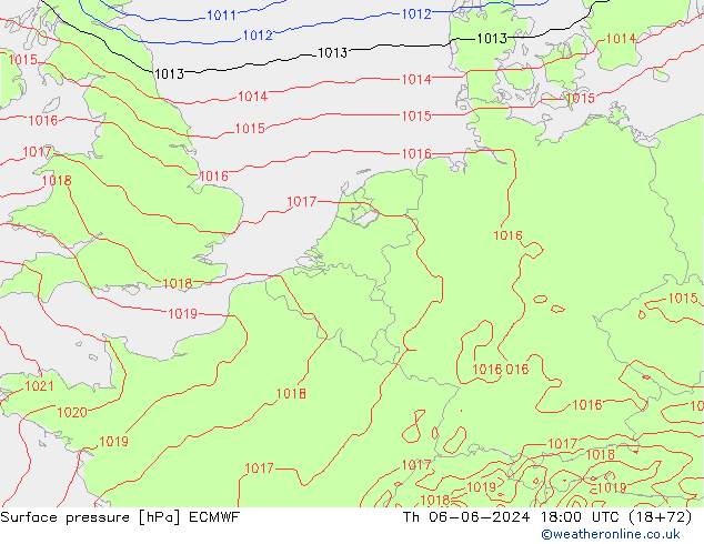 Yer basıncı ECMWF Per 06.06.2024 18 UTC