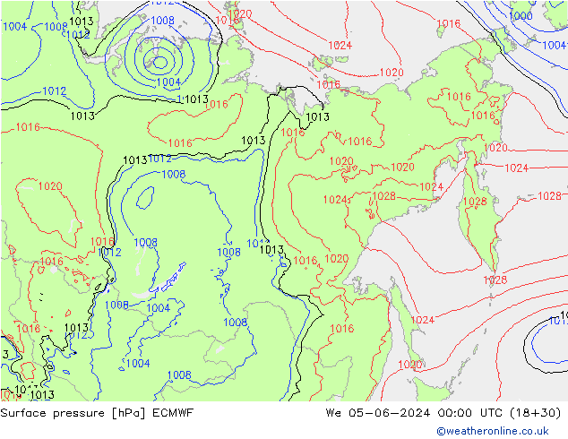 приземное давление ECMWF ср 05.06.2024 00 UTC