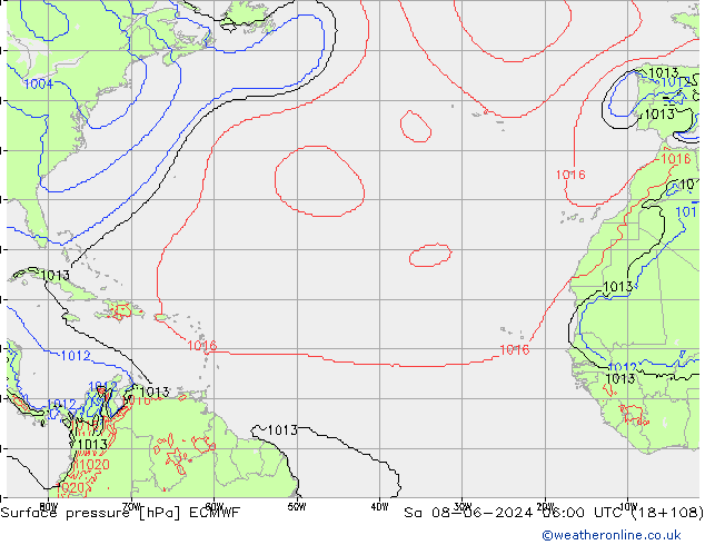 Luchtdruk (Grond) ECMWF za 08.06.2024 06 UTC