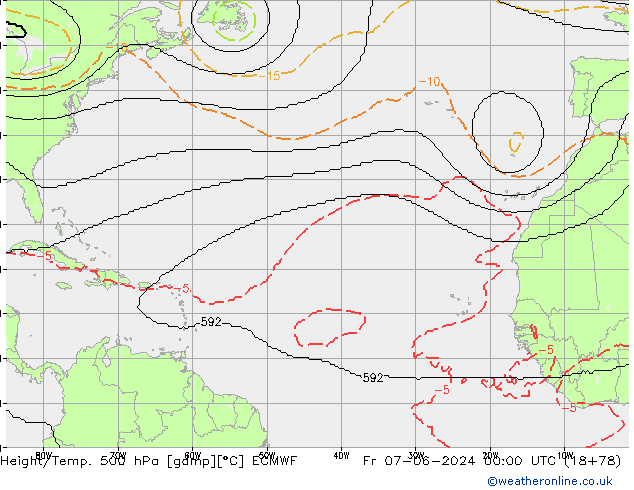 Height/Temp. 500 hPa ECMWF Fr 07.06.2024 00 UTC