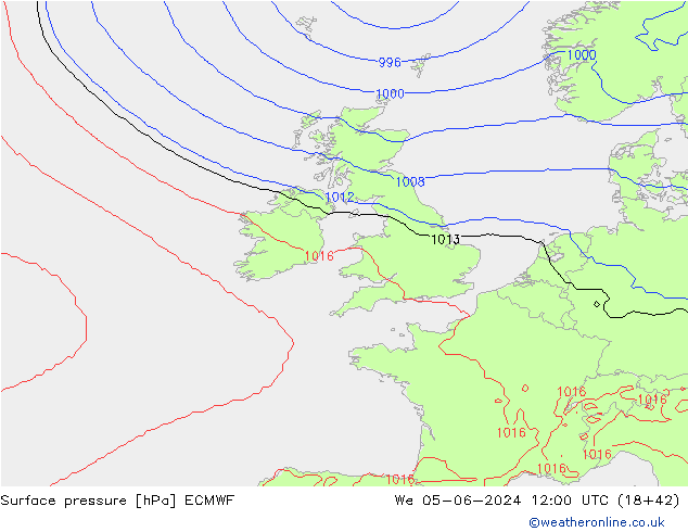 pression de l'air ECMWF mer 05.06.2024 12 UTC