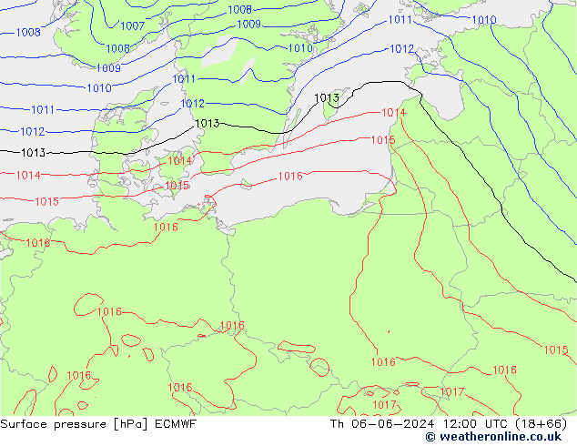 приземное давление ECMWF чт 06.06.2024 12 UTC