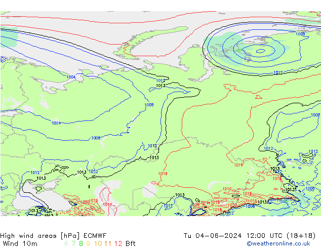 High wind areas ECMWF mar 04.06.2024 12 UTC