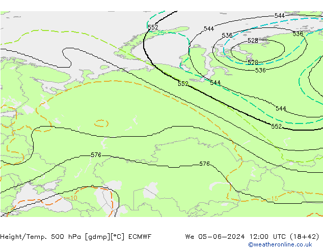 Geop./Temp. 500 hPa ECMWF mié 05.06.2024 12 UTC